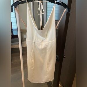 FAME AND PARTNERS white satin cowl neck dress. BRAND NEW WITH TAGS
